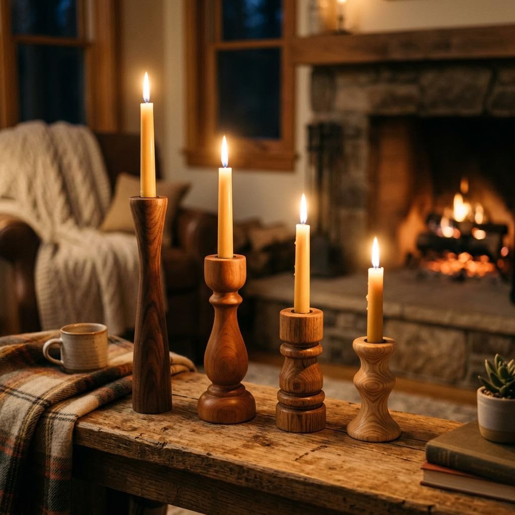 Готовые деревянные подсвечники